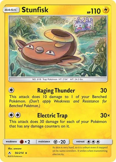 56/214 Stunfisk Reverse Holo - Unbroken Bonds