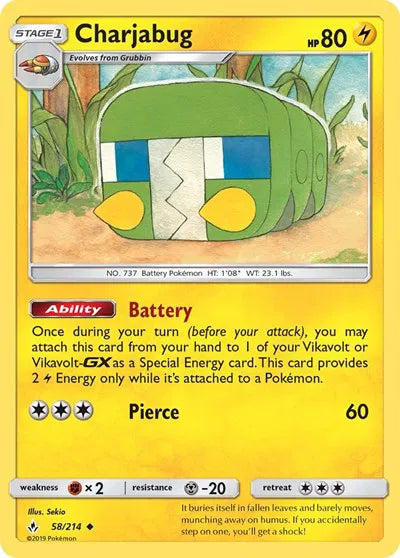 58/214 Charjabug Reverse Holo - Unbroken Bonds