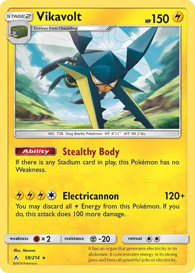 59/214 Vikavolt Reverse Holo - Unbroken Bonds