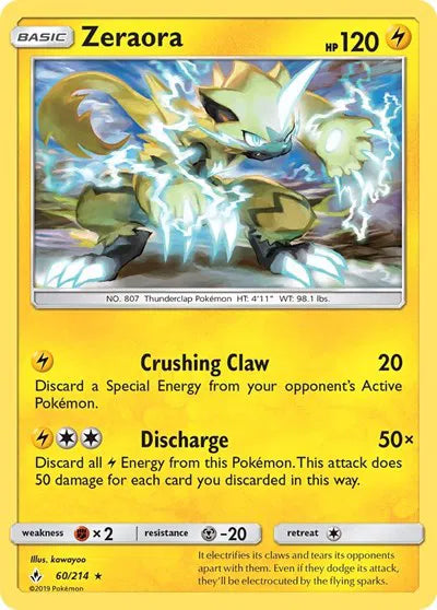 60/214 Zeraora Reverse Holo - Unbroken Bonds