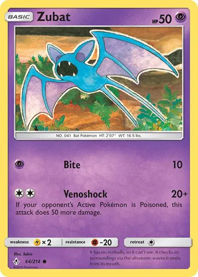 64/214 Zubat Reverse Holo - Unbroken Bonds