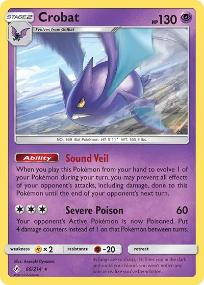 66/214 Crobat Reverse Holo - Unbroken Bonds