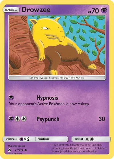 71/214 Drowzee Reverse Holo - Unbroken Bonds - Unbroken Bonds