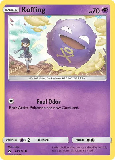 73/214 Koffing Reverse Holo - Unbroken Bonds