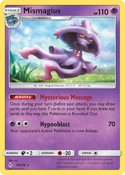78/214 Mismagius Reverse Holo - Unbroken Bonds