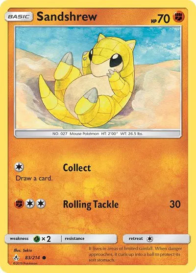 83/214 Sandshrew Reverse Holo - Unbroken Bonds