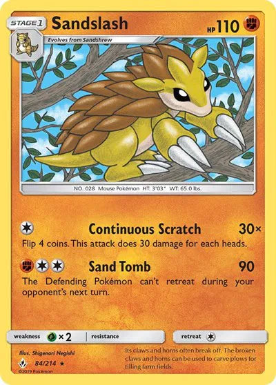84/214 Sandslash Reverse Holo - Unbroken Bonds