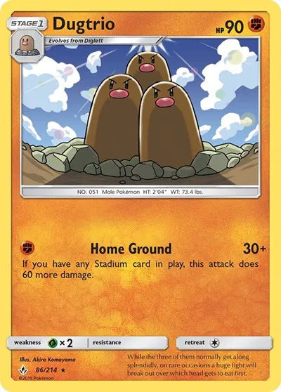 86/214 Dugtrio Reverse Holo - Unbroken Bonds