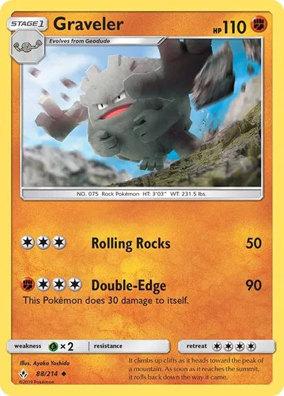 88/214 Graveler Reverse Holo - Unbroken Bonds