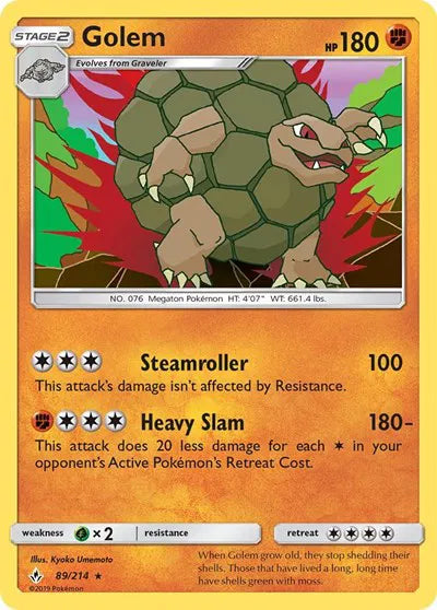 89/214 Golem Reverse Holo - Unbroken Bonds