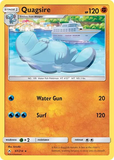 97/214 Quagsire Reverse Holo - Unbroken Bonds