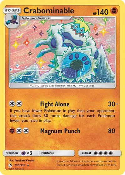 105/214 Crabominable Reverse Holo - Unbroken Bonds