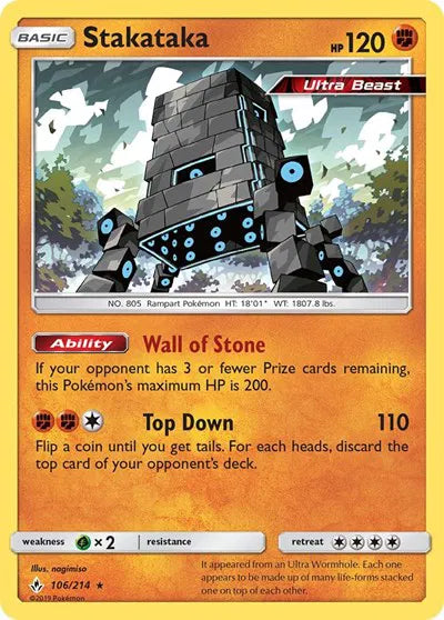 106/214 Stakataka Holofoil - Unbroken Bonds