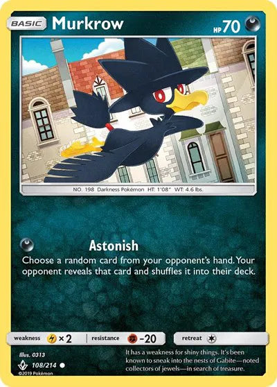 108/214 Murkrow Reverse Holo - Unbroken Bonds