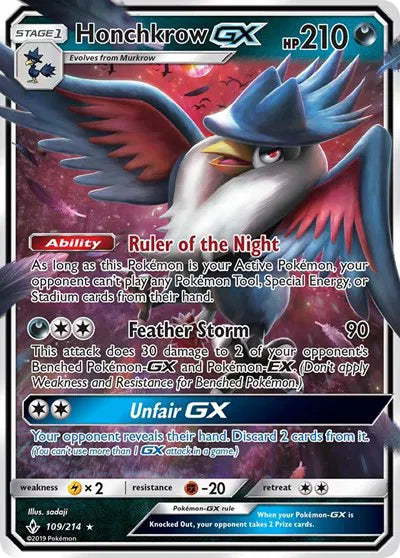 109/214 Honchkrow GX - Unbroken Bonds