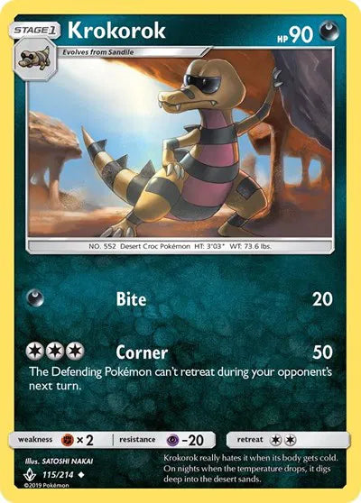 115/214 Krokorok Reverse Holo - Unbroken Bonds