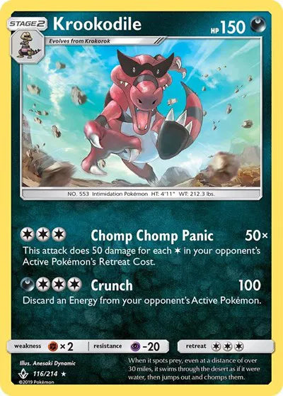 116/214 Krookodile Reverse Holo - Unbroken Bonds