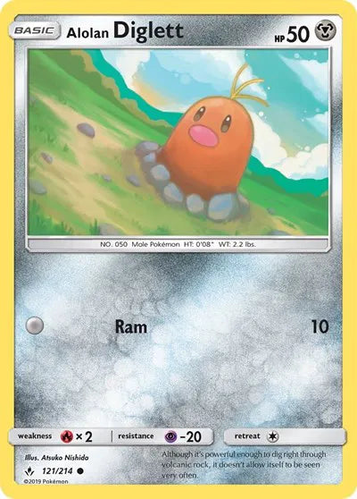 121/214 Alolan Diglett Reverse Holo - Unbroken Bonds