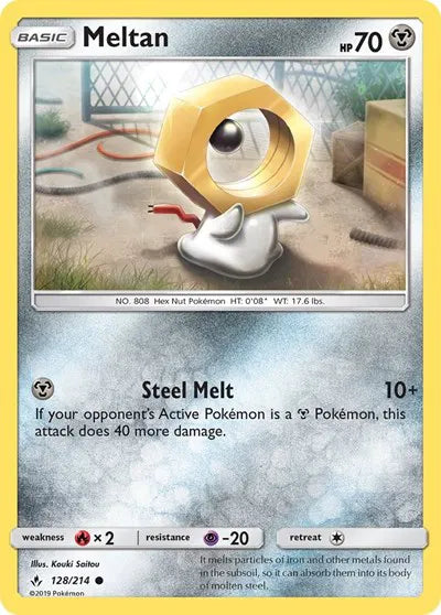 128/214 Meltan Reverse Holo - Unbroken Bonds