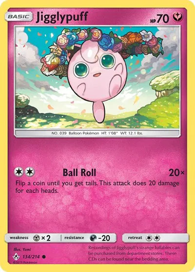 134/214 Jigglypuff Reverse Holo - Unbroken Bonds