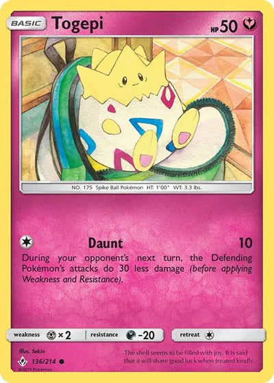 136/214 Togepi Reverse Holo - Unbroken Bonds