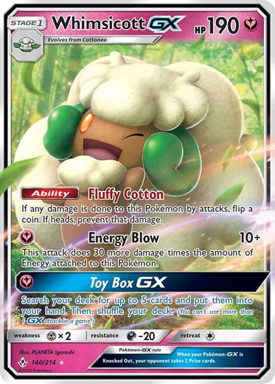 140/214 Whimsicott GX - Unbroken Bonds