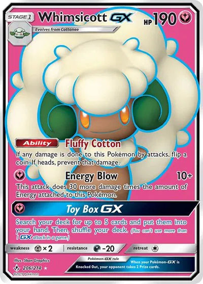 206/214 Whimsicott GX - Unbroken Bonds