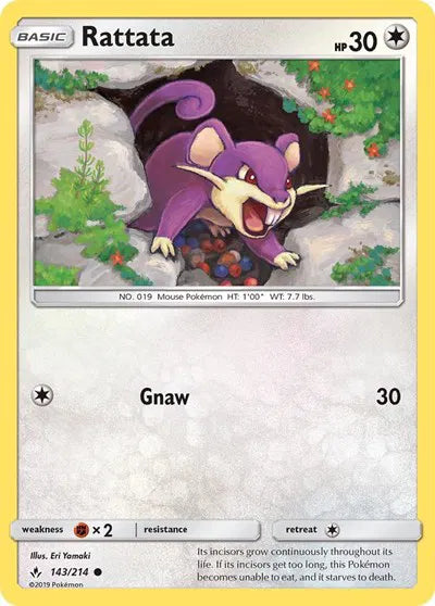 143/214 Rattata Reverse Holo - Unbroken Bonds