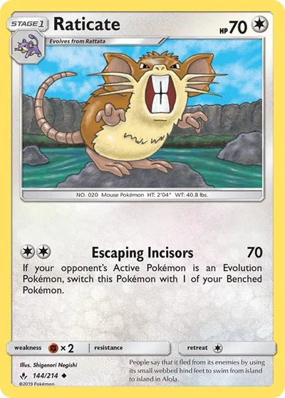 144/214 Raticate Reverse Holo - Unbroken Bonds
