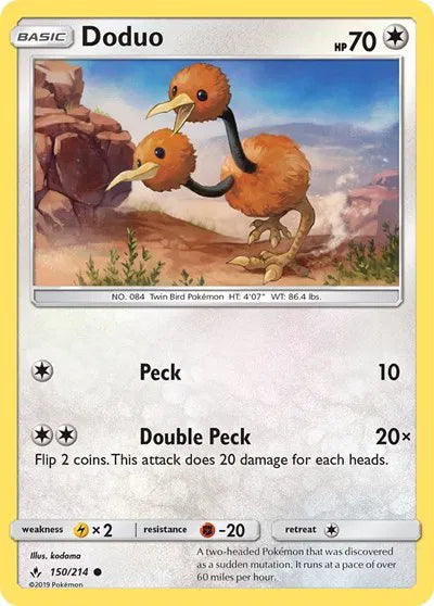 150/214 Doduo Reverse Holo - Unbroken Bonds