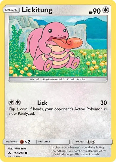 152/214 Lickitung Reverse Holo - Unbroken Bonds