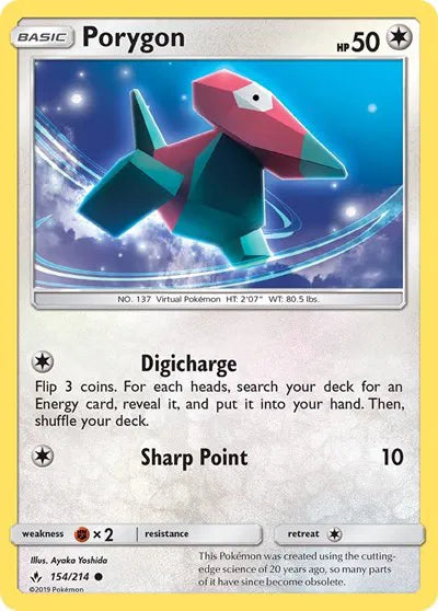 154/214 Porygon Reverse Holo - Unbroken Bonds