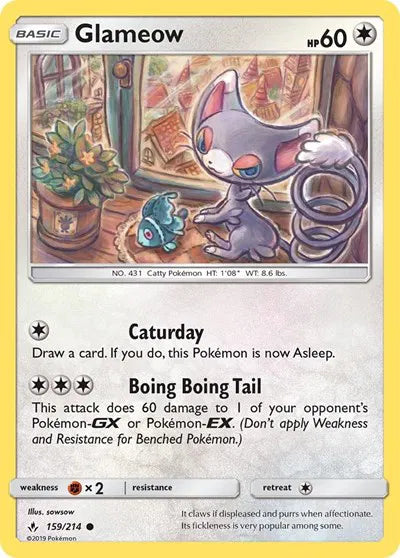 159/214 Glameow Reverse Holo - Unbroken Bonds