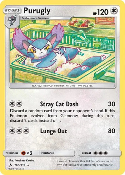 160/214 Purugly Reverse Holo - Unbroken Bonds
