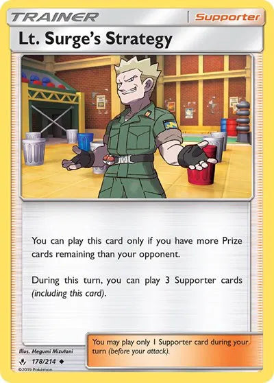 178/214 Lt. Surge's Strategy Reverse Holo - Unbroken Bonds