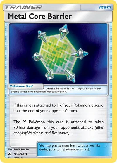 180/214 Metal Core Barrier Reverse Holo - Unbroken Bonds