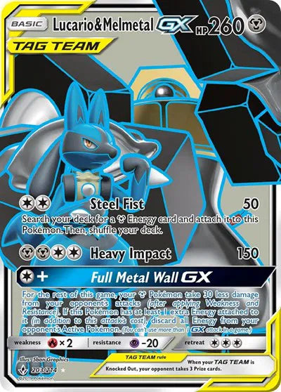 203/214 Lucario & Melmetal GX - Unbroken Bonds