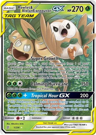 1/236 Rowlet & Alolan Exeggutor GX