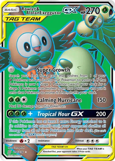 214/236 Rowlet & Alolan Exeggutor GX - Unified Minds