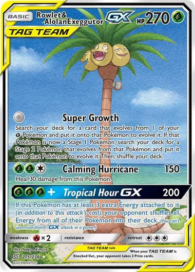 215/236 Rowlet & Alolan Exeggutor GX - Unified Minds