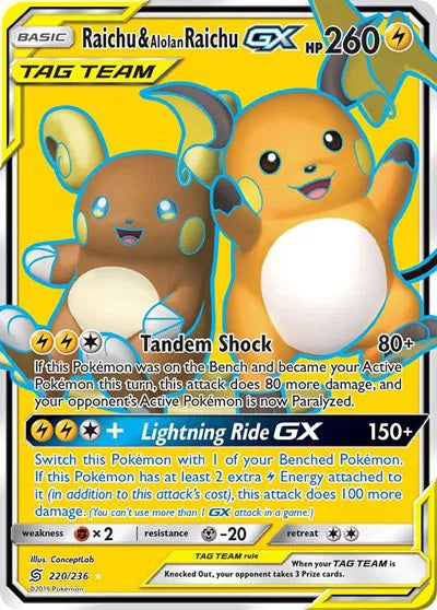 220/236 Raichu & Alolan Raichu GX - Unified Minds