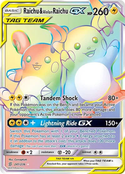241/236 Raichu & Alolan Raichu GX - Unified Minds