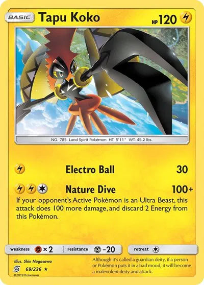 69/236 Tapu Koko Reverse Holo - Unified Minds