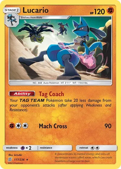 117/236 Lucario Reverse Holo - Unified Minds
