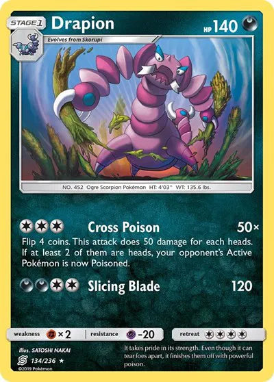 134/236 Drapion Reverse Holo - Unified Minds