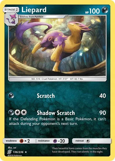 136/236 Liepard Reverse Holo - Unified Minds
