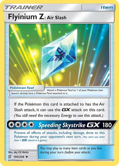 195/236 Flyinium Z: Air Slash Reverse Holo - Unified Minds