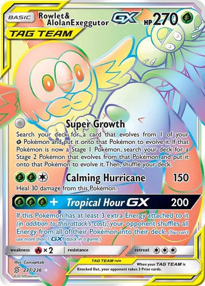 237/236 Rowlet & Alolan Exeggutor GX - Unified Minds