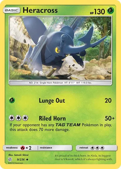 9/236 Heracross Reverse Holo - Cosmic Eclipse