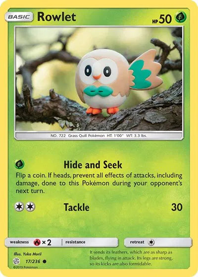 17/236 Rowlet Reverse Holo - Cosmic Eclipse